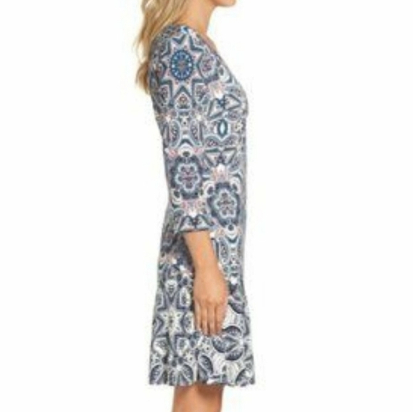 ELIZA J Knit A Line Paisley Print Mini Dress, Size 4 - Picture 2 of 10